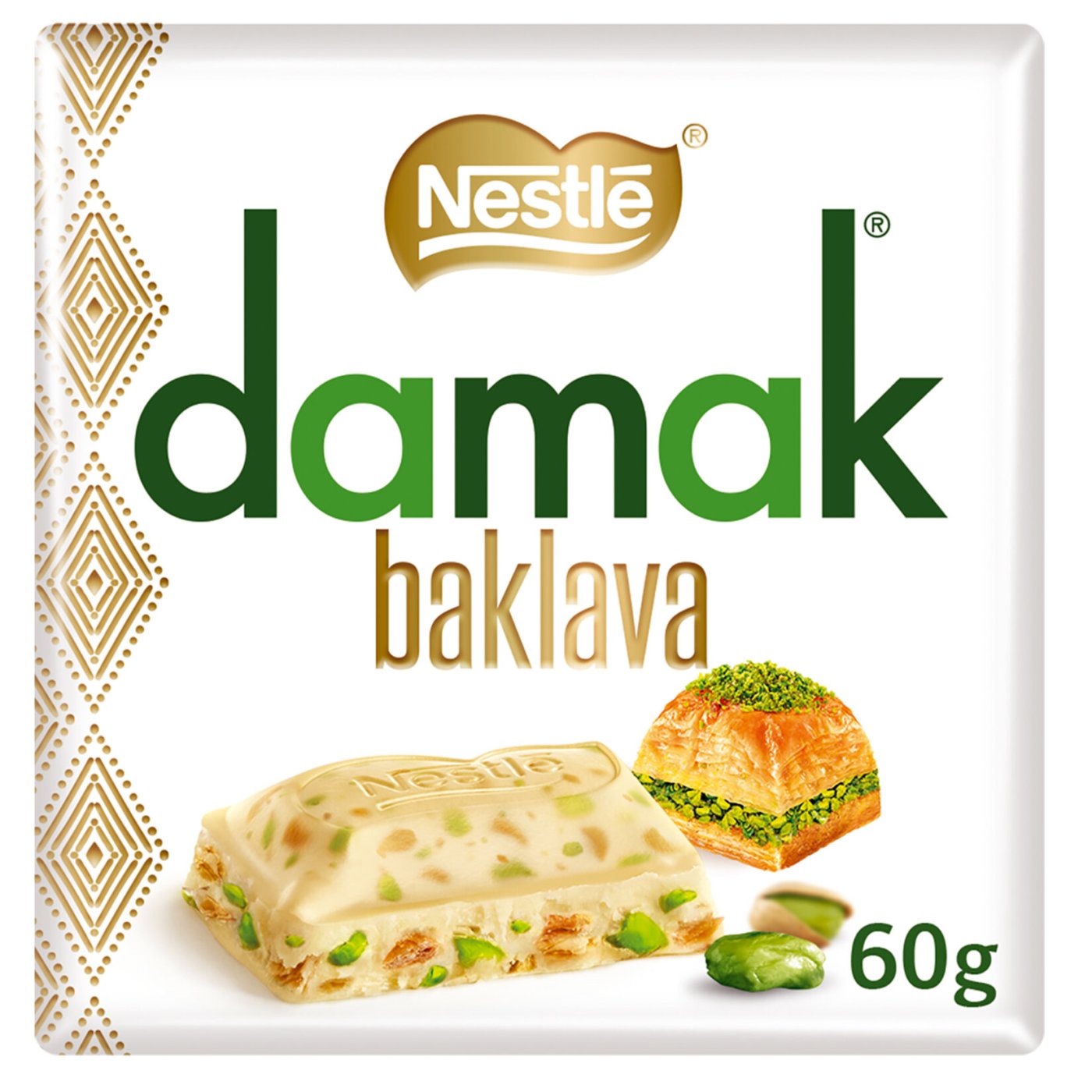 Nestle Damak Antep Fıstıklı Baklavalı Beyaz Çikolata 60G