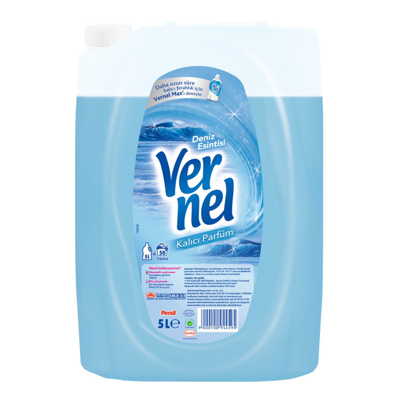 Vernel Çamaşır Yumuşatıcısı 5L (50 Yıkama) Deniz Esintisi